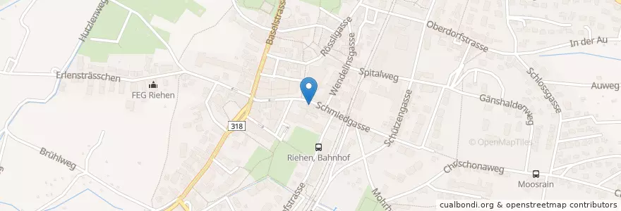 Mapa de ubicacion de Zur grünen Amsel en سويسرا, Riehen, مدينة بازل, Riehen.