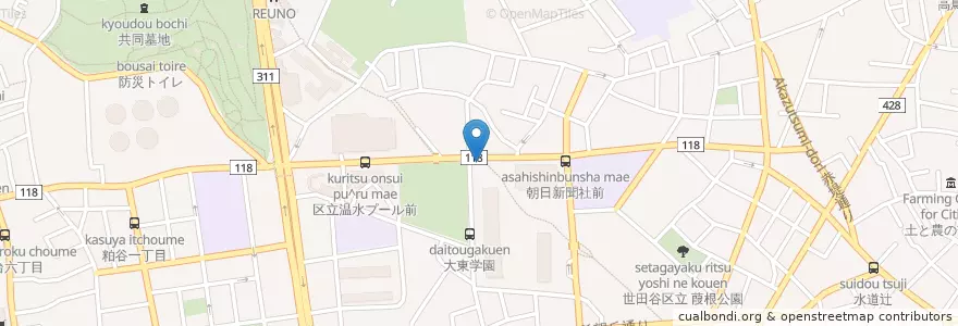Mapa de ubicacion de 希望丘まちかど図書館 en Jepun, 東京都, 世田谷区.