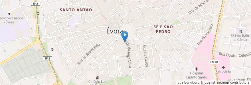 Mapa de ubicacion de Mojo en Portugal, Alentejo, Alentejo Central, Évora, Évora, Bacelo E Senhora Da Saúde, Évora.