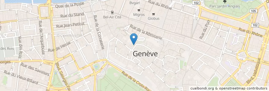 Mapa de ubicacion de Chapelle de la Pélisserie en Швейцария, Женева, Женева, Genève.