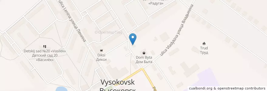 Mapa de ubicacion de Пицца en 러시아, Центральный Федеральный Округ, Московская Область, Городской Округ Клин.