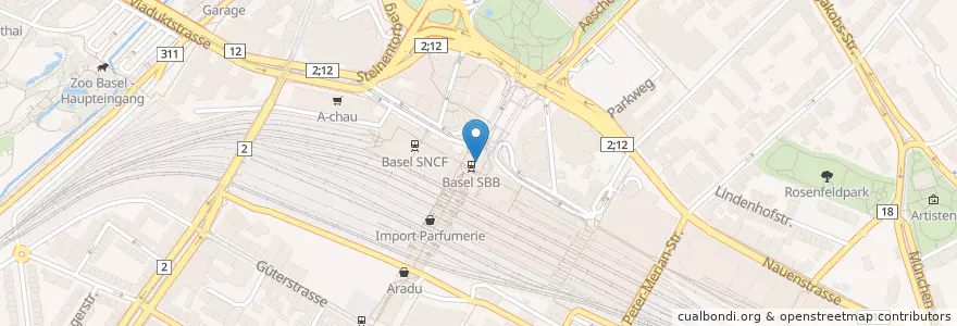 Mapa de ubicacion de Migros Take-Away en Suíça, Basel-Stadt, Basileia.
