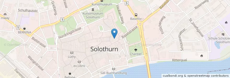 Mapa de ubicacion de Nette Toilette en Suiza, Soleura, Amtei Solothurn-Lebern, Bezirk Solothurn, Solothurn.