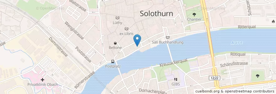 Mapa de ubicacion de Nette Toilette en سويسرا, Solothurn, Amtei Solothurn-Lebern, Bezirk Solothurn, Bezirk Wasseramt, Solothurn.