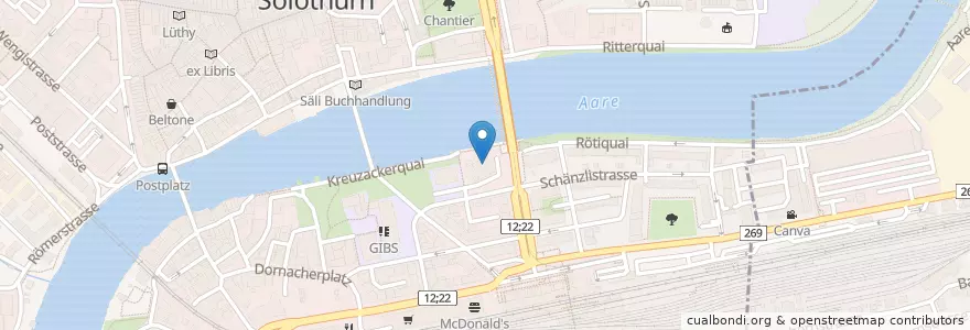 Mapa de ubicacion de Nette Toilette en 瑞士, Solothurn, Amtei Solothurn-Lebern, Bezirk Solothurn, Bezirk Wasseramt, Solothurn.