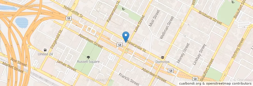 Mapa de ubicacion de Domino's en Australia, Western Australia, City Of Perth.