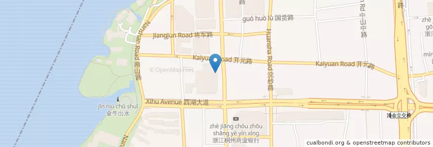 Mapa de ubicacion de 麦当劳 en چین, چجیانگ, هانگژو, 上城区, 湖滨街道.