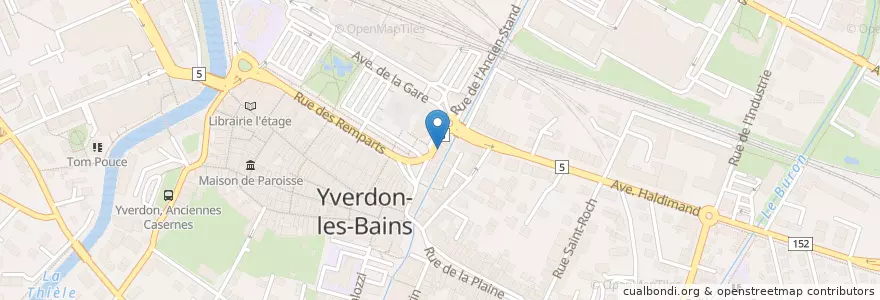 Mapa de ubicacion de Banque Cler SA en 스위스, Vaud, District Du Jura-Nord Vaudois, Yverdon-Les-Bains.