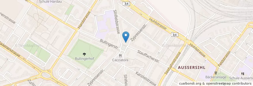 Mapa de ubicacion de Café du Bonheur en Suisse, Zurich, District De Zurich, Zurich.