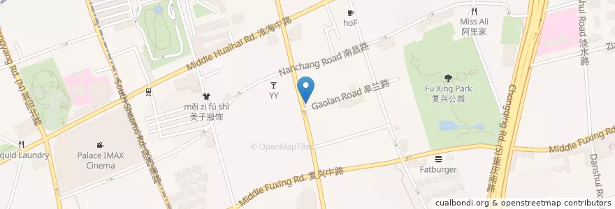 Mapa de ubicacion de 漢院中國語學校 en Çin, Şanghay, Huangpu.