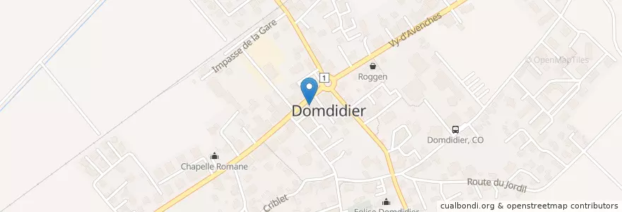 Mapa de ubicacion de Amavita Domdidier en Suíça, Fribourg/Freiburg, District De La Broye, Belmont-Broye.