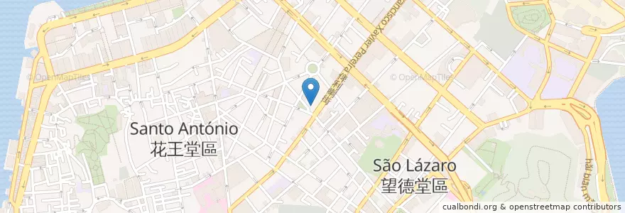 Mapa de ubicacion de 馬慶康咖啡室 en Китай, Макао, Гуандун, 珠海市, Макао, 香洲区, Санту-Антониу.