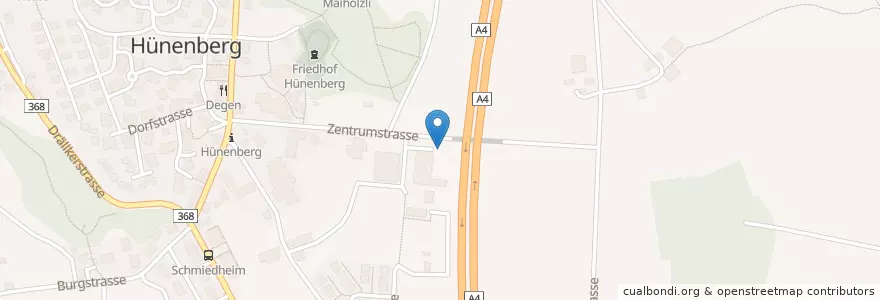 Mapa de ubicacion de Werkhof en Швейцария, Цуг, Hünenberg.