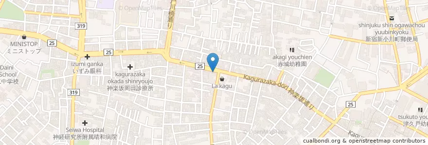 Mapa de ubicacion de soba/udon/noodle en ژاپن, 東京都, 新宿区.