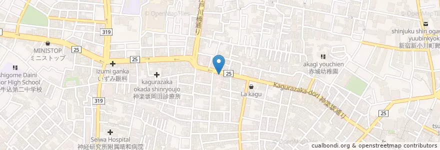 Mapa de ubicacion de 新田歯科医院 en اليابان, 東京都, 新宿区.