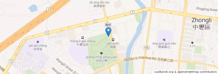 Mapa de ubicacion de Bar藏 en Taiwán, Taoyuan, 中壢區.