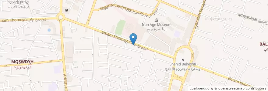 Mapa de ubicacion de بانک پارسیان en إیران, أذربيجان الشرقية, شهرستان تبریز, بخش مرکزی شهرستان تبریز, تبریز.