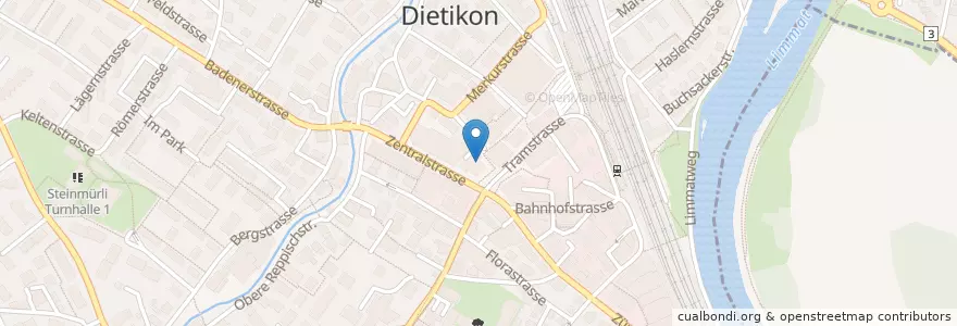 Mapa de ubicacion de Palace Sport-Bsr en 스위스, 취리히, Bezirk Dietikon, Dietikon.