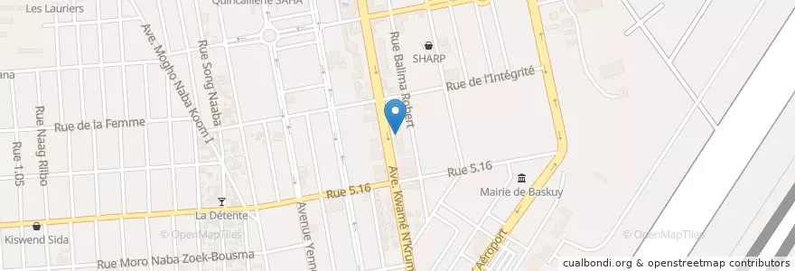 Mapa de ubicacion de Aziz İstanbul Pâtisserie & Café en Burkina Faso, Centre, Kadiogo, Ouagadougou.