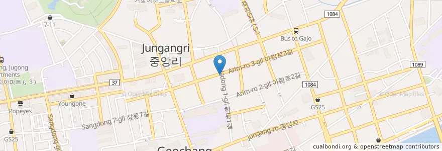 Mapa de ubicacion de 그라찌에 (Grazie) en Corée Du Sud, Gyeongsang Du Sud, 거창군.