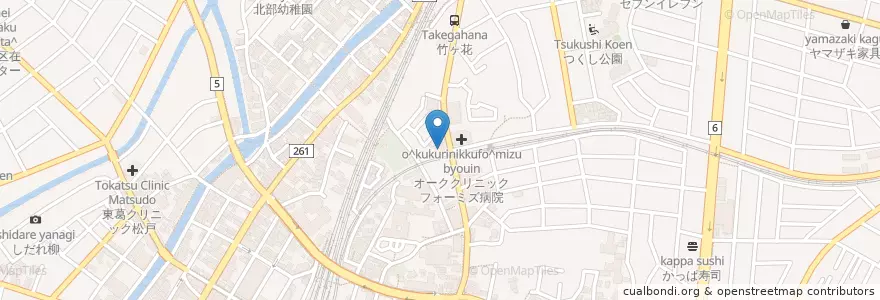Mapa de ubicacion de ろうきん en Jepun, 千葉県, 松戸市.