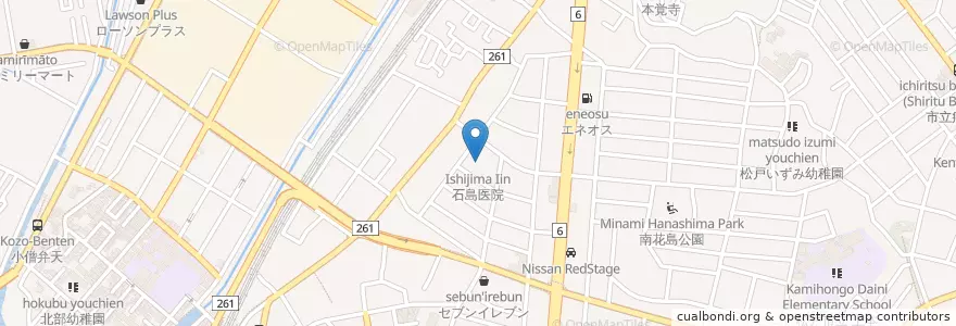 Mapa de ubicacion de 石島医院 en 日本, 千葉県, 松戸市.