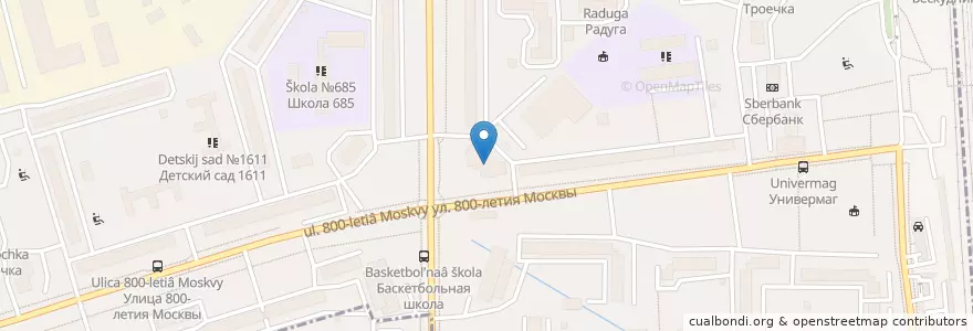 Mapa de ubicacion de Почта Банк en Rússia, Distrito Federal Central, Москва, Северный Административный Округ, Район Восточное Дегунино.