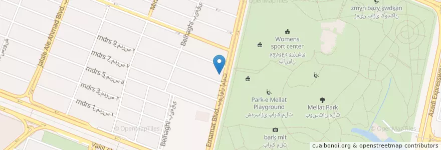 Mapa de ubicacion de Terrasse Restaurant en 이란, استان خراسان رضوی, شهرستان مشهد, مشهد, بخش مرکزی شهرستان مشهد.