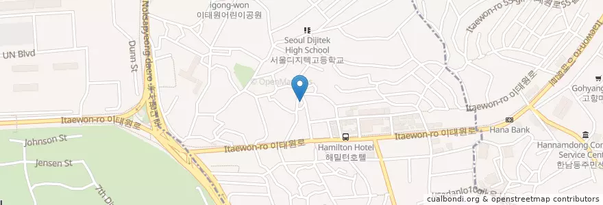 Mapa de ubicacion de ODD Bar en Corea Del Sur, Seúl, 용산구, 용산2가동, 이태원1동.