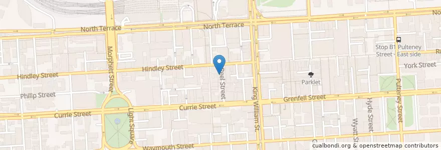 Mapa de ubicacion de Peel St. en Australien, Südaustralien, Adelaide, Adelaide City Council.