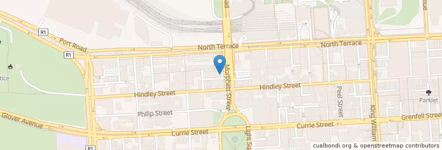 Mapa de ubicacion de JamFactory en 오스트레일리아, South Australia, Adelaide, Adelaide City Council.