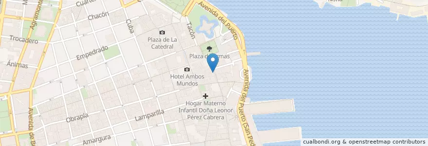 Mapa de ubicacion de El Canon en キューバ, La Habana, La Habana Vieja.