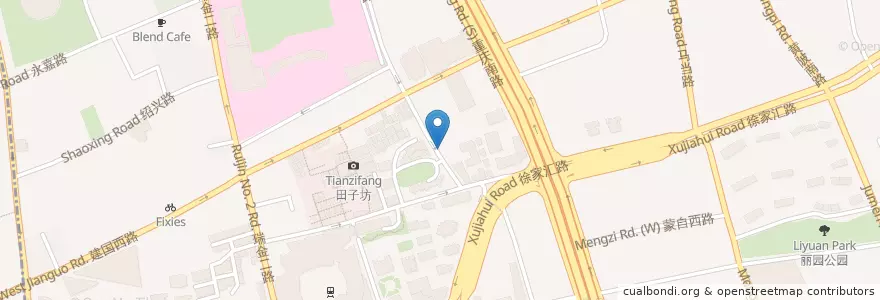 Mapa de ubicacion de 浦东发展银行 en China, Shanghai, Huangpu.