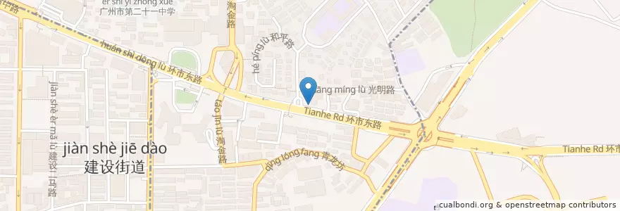 Mapa de ubicacion de Starbucks en 中国, 広東省, 広州市, 越秀区, 华乐街道.