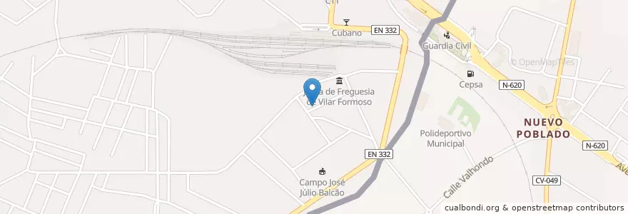 Mapa de ubicacion de Café Snack Bar O Dolar, Lda. en البرتغال, الوسطى, غوآردا, بيرا الداخلية الشمالية, المائدة.