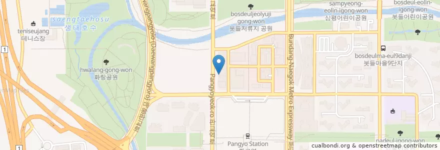 Mapa de ubicacion de 이디야 en 대한민국, 경기도, 분당구.