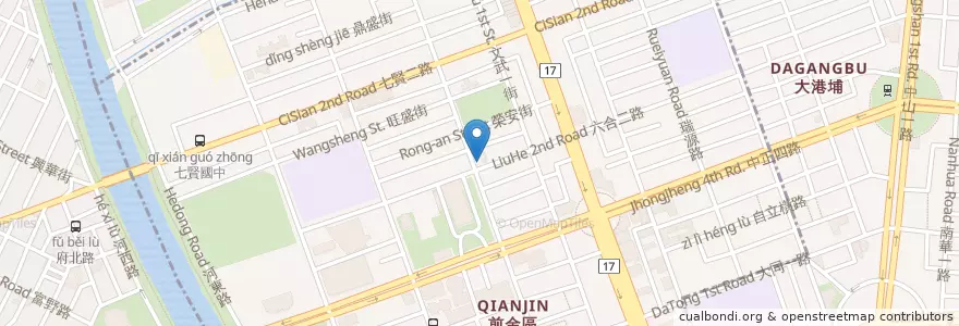 Mapa de ubicacion de 果貿來來豆漿 en Taïwan, Kaohsiung, 前金區.