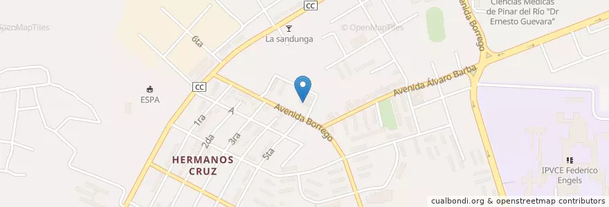 Mapa de ubicacion de Policlínico Hermanos Cruz en キューバ, Pinar Del Río, Pinar Del Río, Ciudad De Pinar Del Río.
