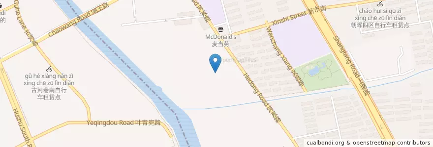 Mapa de ubicacion de 朝晖街道社区卫生服务中心 en Çin, Zhejiang, Hangzhou, 下城区, 朝晖街道.