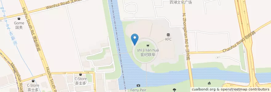 Mapa de ubicacion de 自助图书馆 en China, Zhejiang, Hangzhou, 下城区, 朝晖街道.