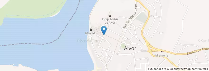 Mapa de ubicacion de Napoli en Portugal, Algarve, Algarve, Faro, Portimão, Alvor.
