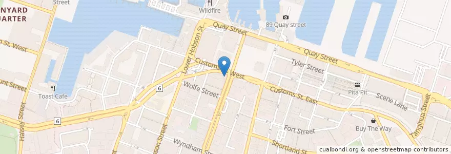 Mapa de ubicacion de Ronnies Cafe en Nieuw-Zeeland, Auckland, Waitematā.