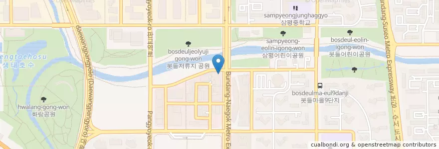 Mapa de ubicacion de 박대감숯불갈비 en Corée Du Sud, Gyeonggi, 분당구.