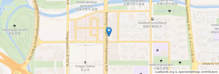 Mapa de ubicacion de 커피빈 en 大韓民国, 京畿道, 盆唐区.