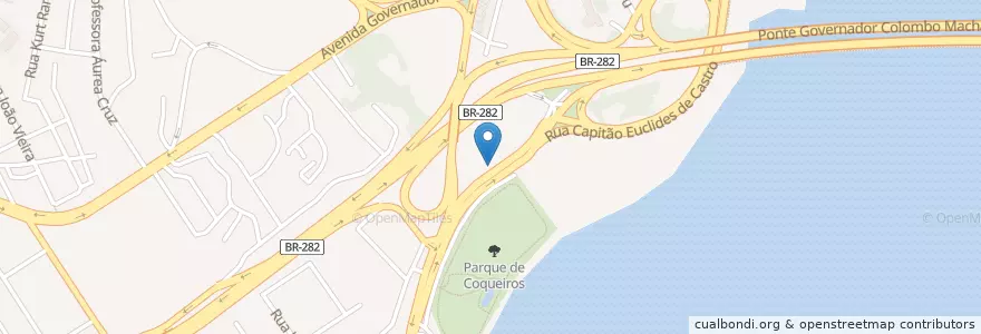Mapa de ubicacion de Bikes en البَرَازِيل, المنطقة الجنوبية, سانتا كاتارينا, Microrregião De Florianópolis, Região Geográfica Intermediária De Florianópolis, فلوريانوبوليس.