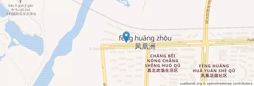 Mapa de ubicacion de 凤凰花园三期C区 en Китай, Цзянси, Наньчан, 红谷滩区, 凤凰洲管理处.