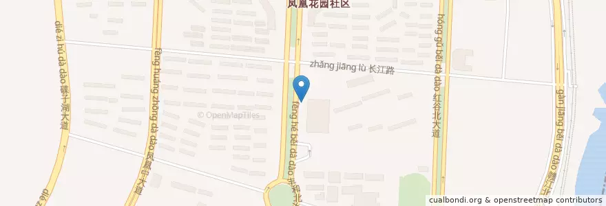 Mapa de ubicacion de 长江路地铁站B口 en 中国, 江西省, 南昌市, 红谷滩区, 凤凰洲管理处.