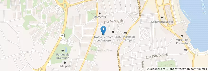 Mapa de ubicacion de Nossa Senhora do Amparo en Португалия, Алгарве, Алгарви, Faro, Portimão, Portimão.