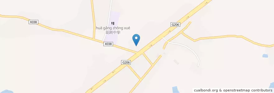 Mapa de ubicacion de 花岗枢纽站 en China, Anhui, Hefei, 肥西县 (Feixi), 花岗镇.