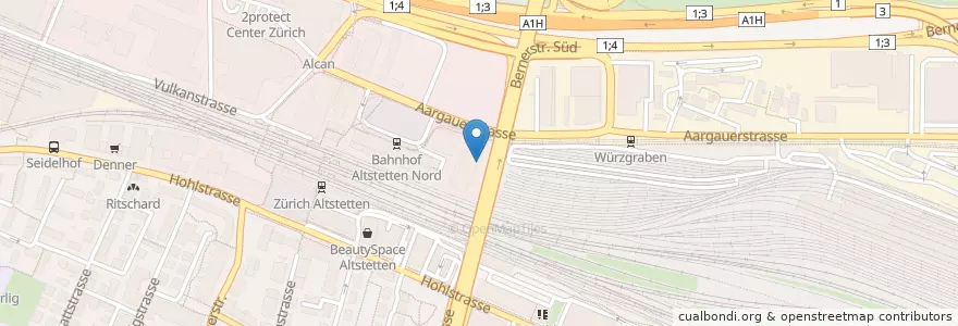 Mapa de ubicacion de Westlink en İsviçre, Zürih, Bezirk Zürich, Zürich.